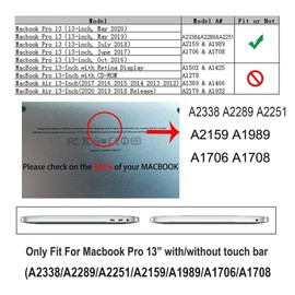 RUBAN Compatible with MacBook Pro 13 inch Case 2023, 2022, 2021-2016 M2 M1 A2338 A2289 A2159 A2251 A1989 A1708 A1706 with/Without Touch Bar, Plastic Hard Shell Case Cover, Matte (RED)