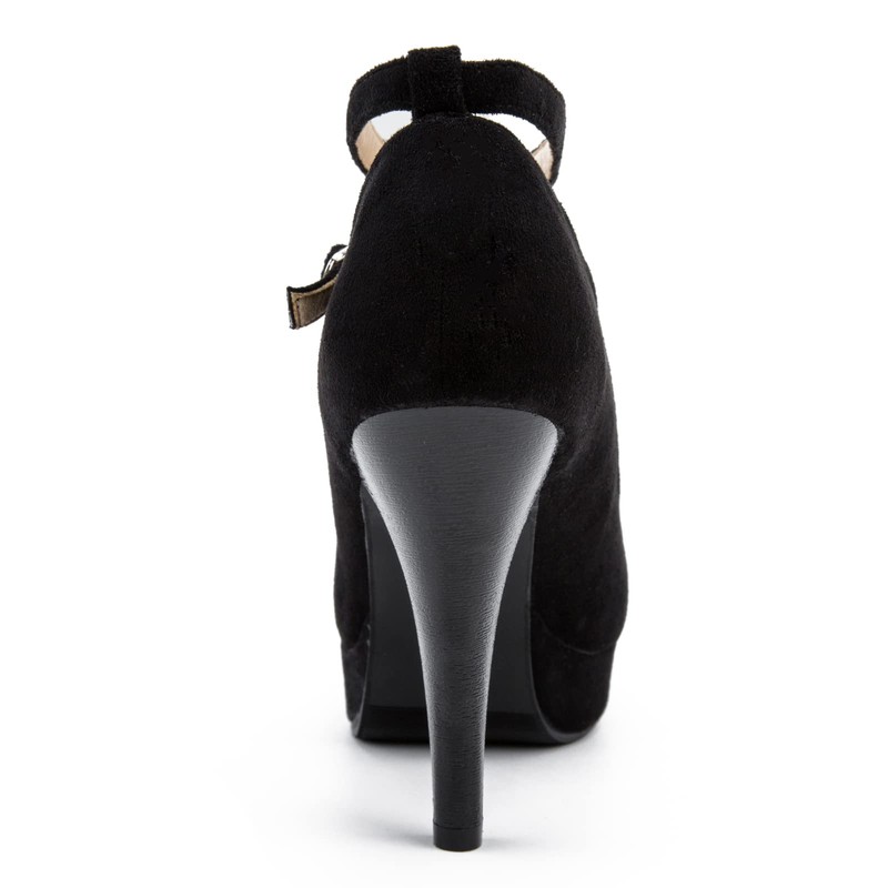 Women's Platform High Heels Closed Toe Pumps Strappy Cross Ankle