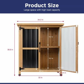 PETSCOSSET Outdoor Storage Shed, Garden Storage Cabinet
