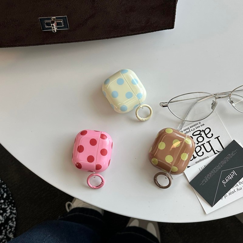 Cute Aesthetic Yellow Polka Dot Pattern case for AirPods 1/2
