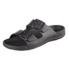 Totes Women's Everywear Adjustable Double Buckle Slide Sandal, Black, 8