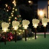 Solar Christmas Pathway Lights, 5 Pack Solar Christmas Decor Santa