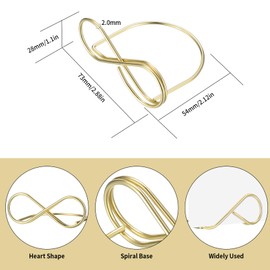 16 Pcs Table Place Name Holders, Table Number Holders Stands, 8-Shaped Place Card Holders, Table Number Stands Holder Clips, Menu Card Place Display Holders for Wedding Party Memo Picture Photo