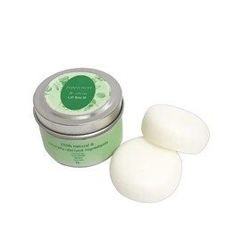 100% Natural & Naturally-Derived Ingredient Lip Balm Bar - 2 Bars in Tin Can (Peppermint & Cocoa)
