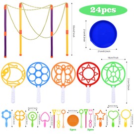 FORMIZON Pack of 24 Soap Bubbles Set, Soap Bubble Wand Giant Soap Bubbles for Children, Soap Bubbles Bubble Wand Adjusting, Soap Bubble Sticks for Indoor and Outdoor Children's Birthday Party