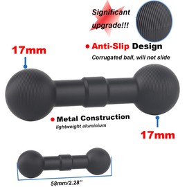 Rigdance CNC Aluminium 17mm Double Ball Adapter for Car Phone Mount (2PCS)