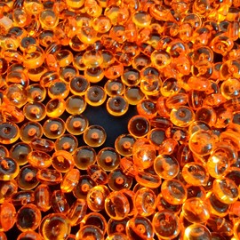HappyFiller 5500 Pcs Orange Acrylic Mini Discs 0.28 Inch,Home & Kitchen Room Decoration Vase Fillers,Fishbowl,Slime Beads,Fall Thanksgiving Floral Arrangement Centerpieces,Candle Holder,Party Confetti