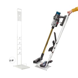 MORANGO Staubsaugerhalter kompatibel mit Dyson V15 V12 V11 V10 V8 V7 V6 - DC45/ DC35/ DC58/ DC59/ DC62/ DC74- Bodenaufbewahrungs-Organizer mit R?dern ohne Bohren der Wand.