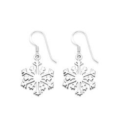 Heather Needham Sterling Silver Snowflake Earrings Size 14mm. plus wires. Gift boxed 6174