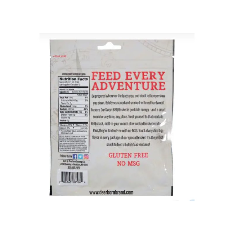 Generic Dearborn Sweet BBQ Beef Jerky (Sweet BBQ) 2 pack