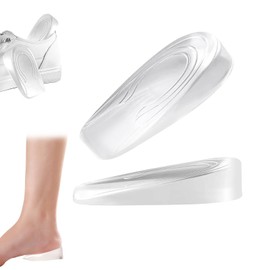 SSuirk Gel Heel Lifts, 2 CM Height Increase Insoles for Leg Length Discrepancy - Shoe Lifts for Women, Shoe Inserts Comfort Half Foot Pads for Heel Pain