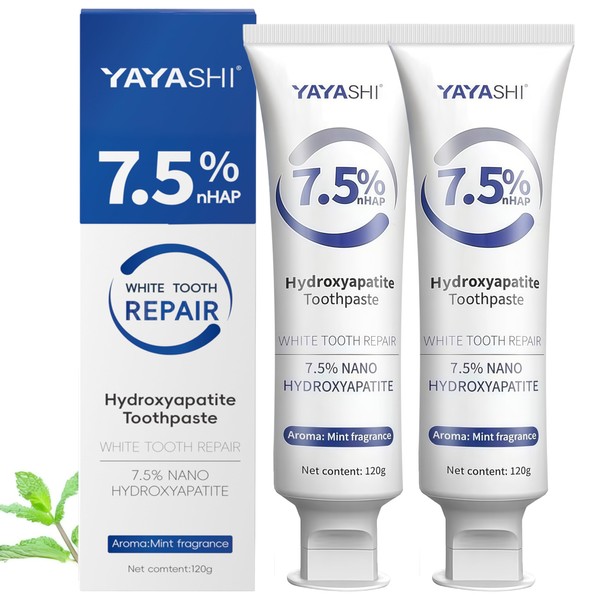 Set 2-Pack Hydroxyapatite Toothpastes for Enamel Protection and Tooth Strengthening,