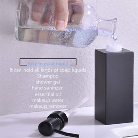 BZOOSIU Soap Dispenser Bathroom, 304 Stainless Steel Countertop Lotion Dispenser for Kitchen or Bathroom Shampoo Box Soap Container, Black