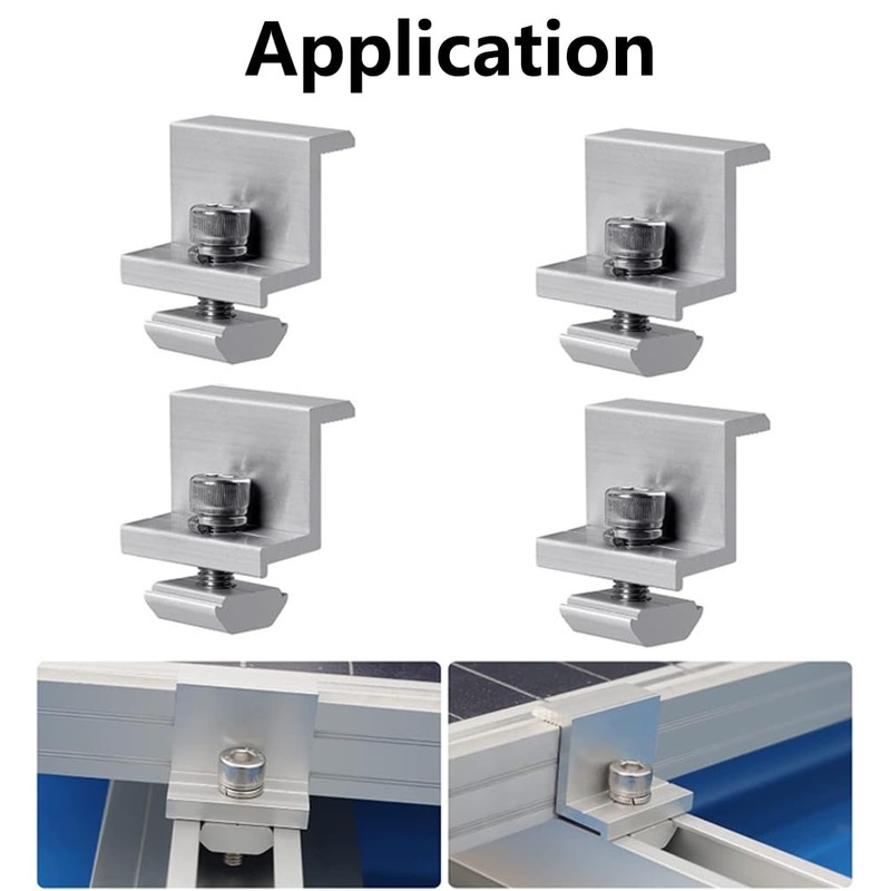 Solar Panel Mount End Clamp Kit, 4 Pieces Solar Panel