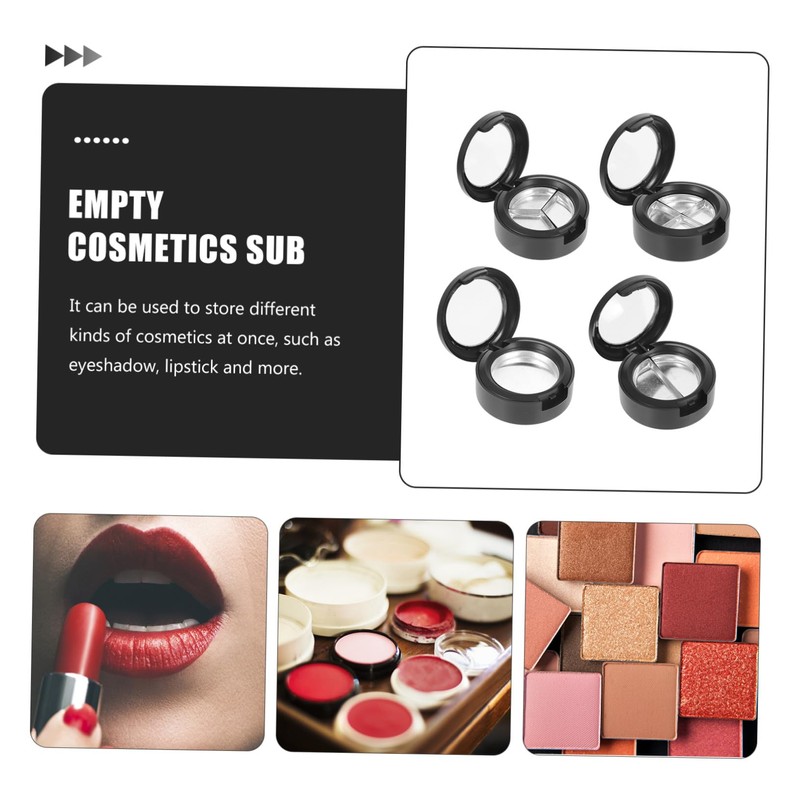 Cabilock 4 Pcs Empty Eyeshadow Case Multifunctional Compact Palette with