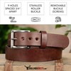 Bullhide Belts Mens Leather Belt for Casual, Dress, 1.50" Wide,