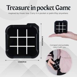 uimomn 4-in-1 Handheld Educational Game Machine, Electronic Tic-Toe Game, Black