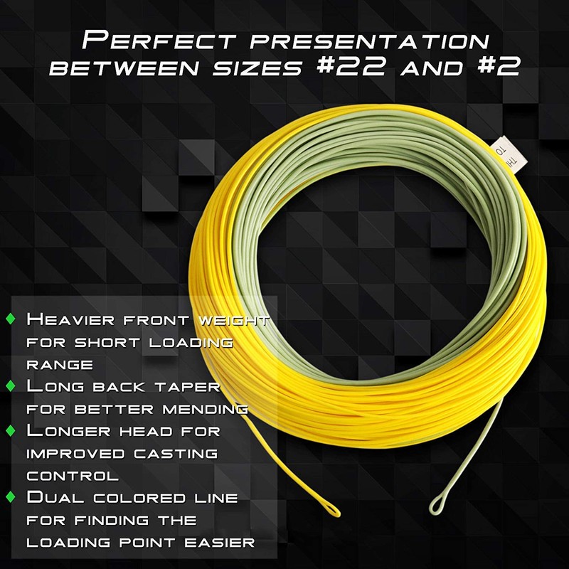 MAXIMUMCATCH Fly Line Gold Weight Forward WF2/3/4/5/6/7/8F 90-100F With 2