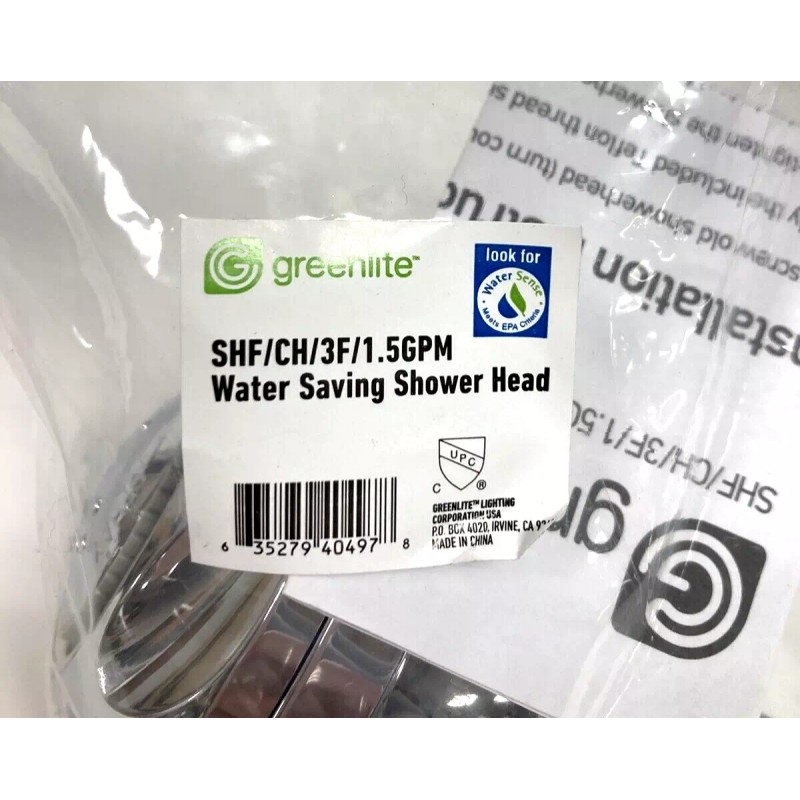 Greenlite New Greenlite 1.5 GPM Water Saving Low-Flow Fixed Shower