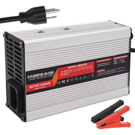 WAOUKS 58.4V 5A Charger 58.4V LiFePO4 Battery Charger DC Alligator Clip Used for 16S 48V LiFePO4 Battery Pack Smart Charger