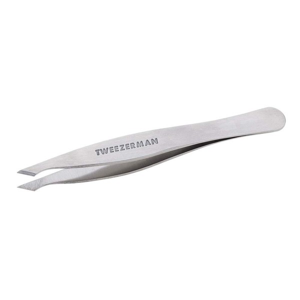 Tweezerman Stainless Steel Slanted Point Tweezer - Eyebrow Precision Tweezers, Facial And Ingrown Hair Removal (Classic Stainless)