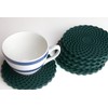 Dark Green Drinks Coasters Set of 6 by Stone &