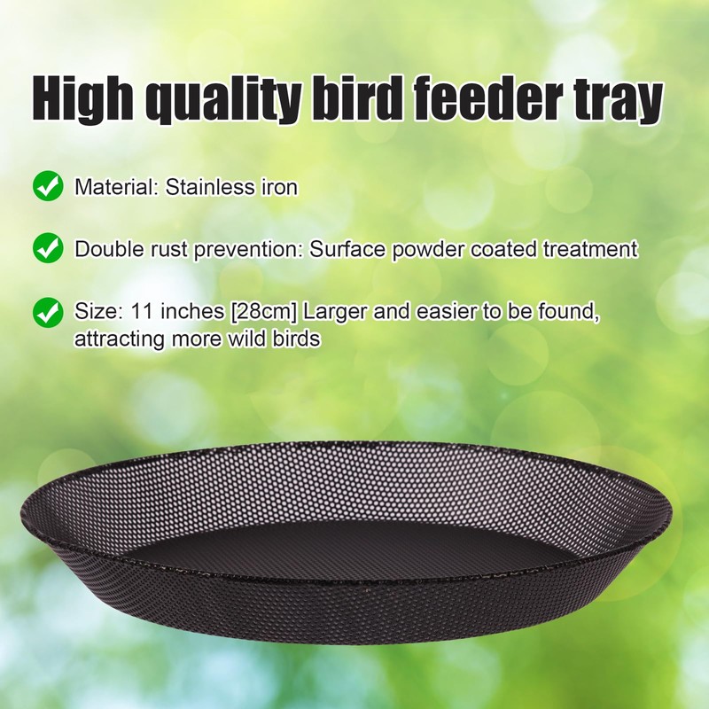 HRAYLTOP Standing Bird Feeder Bowl with 29.1 inch Iron Stand