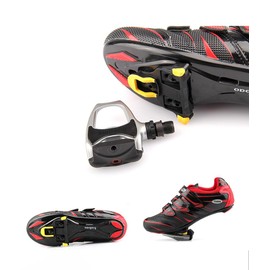 Cleat Pedals, Shimano Compatible, SPD-SL SM-SH11, Compatible Road Bike, Set of 2, Yellow with Tools (Black x Yellow)