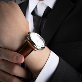 Gomvadr Quick Release Leather Strap, Vintage Oil Tanned Pull-Up Leather Strap Replacement Watch Straps Men Women 16 mm 18 mm 19 mm 20 mm 21 mm 22 mm 24 mm, 22mm, Leather