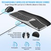 Ergonomic Wireless Keyboard Mouse Combo, EDJO Bluetooth/2.4G Dual Channel, Split