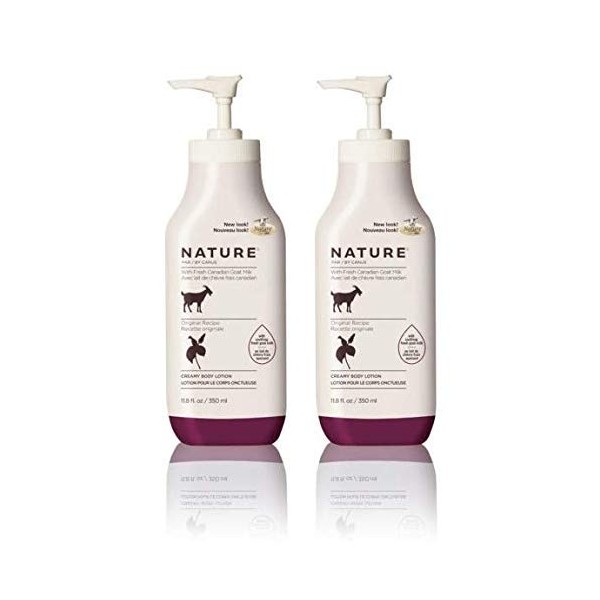 Nature by Canus Moisturizing Body Lotion (Pack of 2) with Goat Milk and Soybean Oil, 11.8 oz. each