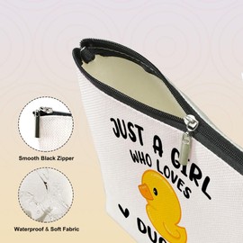 VICBOU Cute Duck Makeup Bag Duck Gifts for Women Girls Duck Decor Stuff Merch for Duck Lover Funny Christmas Birthday Gifts for Teens Best Friend Daughter BFF Sister Who Loves Ducks Cosmetic Bag