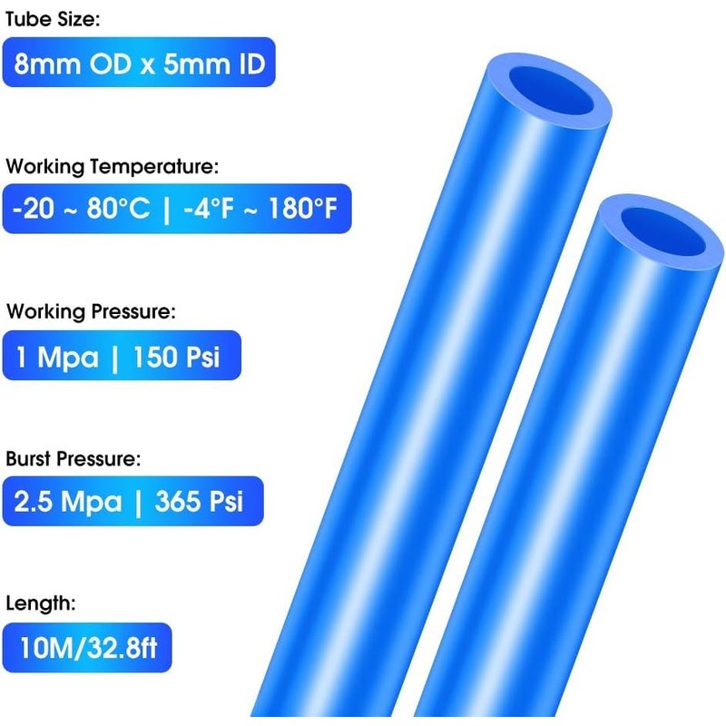 TAILONZ PNEUMATIC Blue 8mm or 5/16 OD 5mm ID Polyurethane