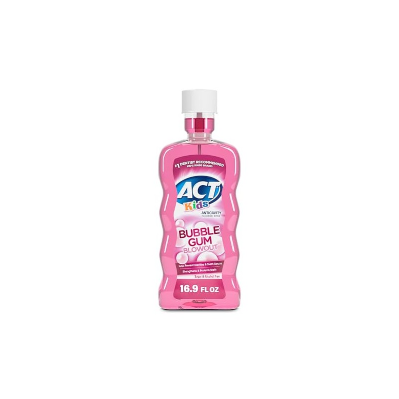 ACT Kids Anti-Cavity Fluoride Rinse, Bubblegum Blowout 16.9 oz