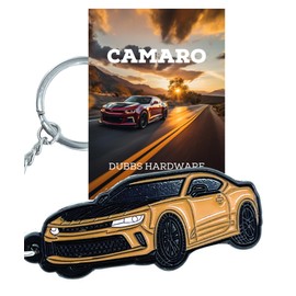 Dubbs Hardware Camaro Accessories - For Chevy Camaro Keychain - Color Matched Colors - For Camaro SS RS Key Chain Key Fob - Detailed Enamel Keychain(Camaro, Orange)