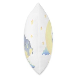 Sleeping Elephant on Moon with Stars I Nursery Room Decor Throw Pillow