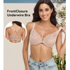 Exclare Women's Front Closure Racerback Bra Plus Size Underwire Unpadded