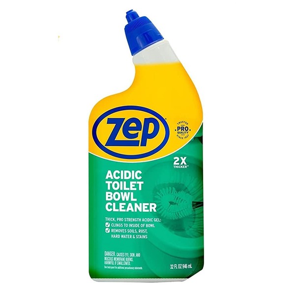 Zep Acidic Toilet Bowl Cleaner 32 oz ZUATB32 (Pack of 2) - Thick pro formula clings to tough stains