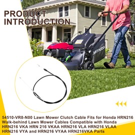 54510-VR8-N00 Lawn Mower Clutch Cable Fits for Honda HRN216, Compatible with Honda HRN216 VKA, HRN 216 VKAA, HRN216 VLA, HRN216 VLAA, HRN216 VYA and HRN216 VYAA, Replacement Part for Honda HRN216