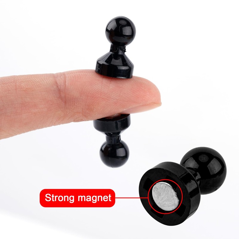 50pcs Push Pin Magnets, Black Map Pushpin Magnets Packed in