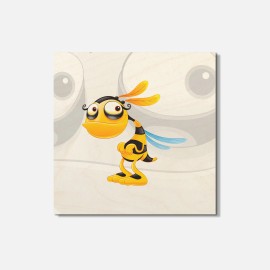 Unbranded Funny Bee Animal 4'' X 4'' Square Wooden Coaster