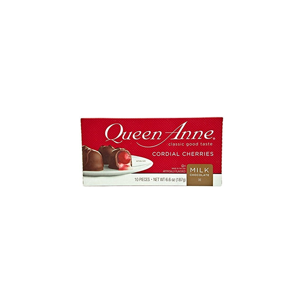 Queen Anne Cordial Cherries, Milk Chocolate-covered, 6.6 Ounces (10 Count Box, Pack of 1))