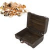 Retro Wooden Suitcase Home Party Artificial Leather Jewelry Necklace Storage
