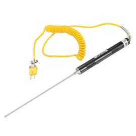sourcing map Type K Thermocouple Sensor Waterproof Temperature Controller Sensor Stainless Steel -58 to 1112°F (-50 to 600°C) 5.6ft 3x175mm Flat Head