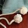 2Pcs Natural Cotton Rope Tassel Ball Curtain Tiebacks, Easy to