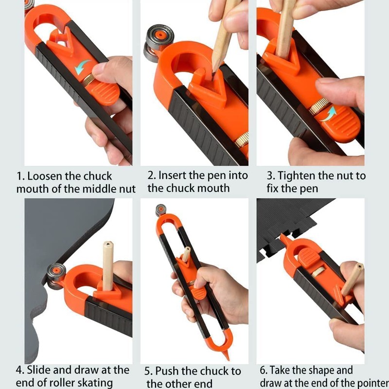 GOZWELL Precise Contour Scribe Tool with Lock for Pencil -