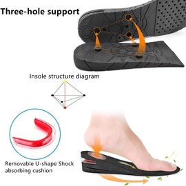 Height Increase Insoles 4-Layer Air up Shoe Lifts Elevator Shoes Insole 2.95inches(7.5 cm) Heels Lift Inserts for Men and Women