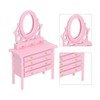 1:12 Scale Dollhouse Toilet Table High Simulation Wooden Miniature Dressing
