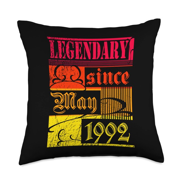 30th Birthday Legendary since May 1992 Vintage Retro Throw Pillow