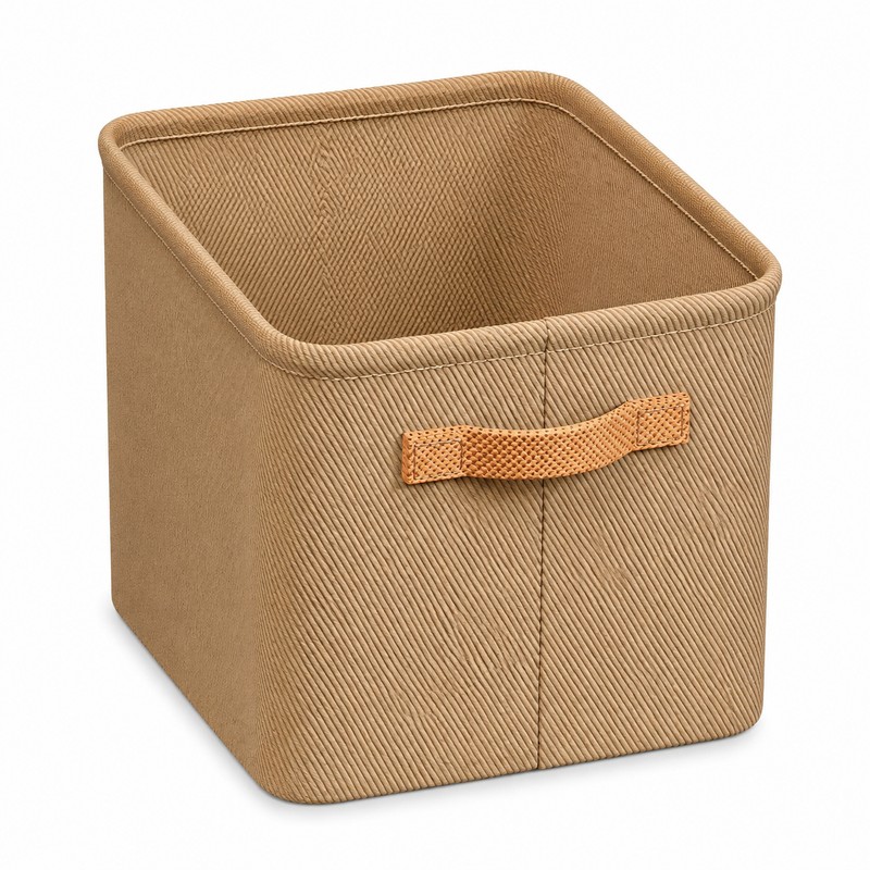 Foldable Fabric Clothes Storage Box with Handle, Gray Wardrobe Organizer